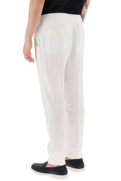 Zegna Linen Chino Trousers In White