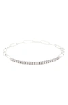 Meshmerise Diamond Paperclip Link Bangle Bracelet In White
