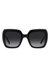 Kate Spade Naomi Acetate Square Sunglasses In Black/grey Shaded