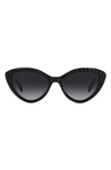 Kate Spade Junigspear 55mm Gradient Cat Eye Sunglasses In Black/ Grey Shaded