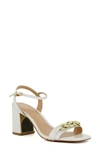 Dune London Manual Ankle Strap Sandal In White