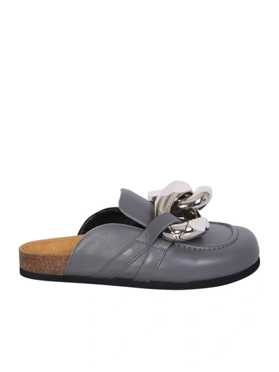 Jw Anderson Chain Loafer Mules In Grey
