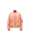 Off-white Laundry Logo-patch Bomber Jacket In Peach Orange