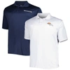 Fanatics Men's  Navy, White Denver Broncos Solid Two-pack Polo Shirt Set In Navy