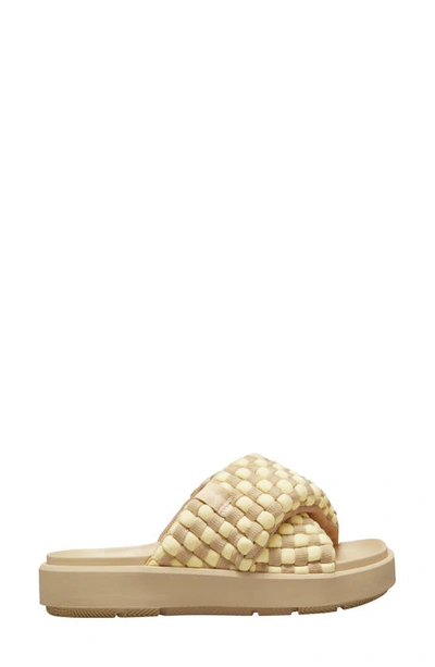 Jordan Sophia Crisscross Slide Sandal In Team Gold/ Alabaster/ White