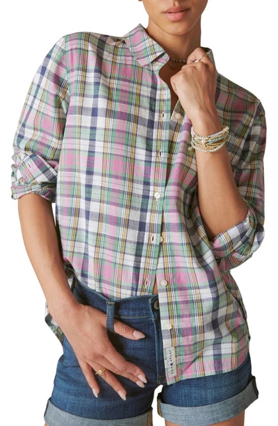 Lucky Brand Cotton Button-up Shirt In Green Plaid