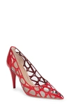 Valentino Garavani Toile Iconographe Pvc And Patent Leather Pumps In Red