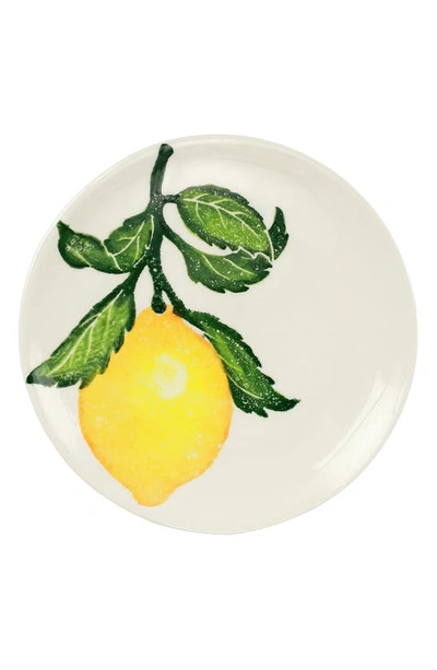 Vietri Limoni Earthenware Clay Salad Plate In Yellow