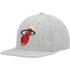 Mitchell & Ness Men's  Heather Gray Miami Heat Hardwood Classics 2.0 Snapback Hat In Heather Gray