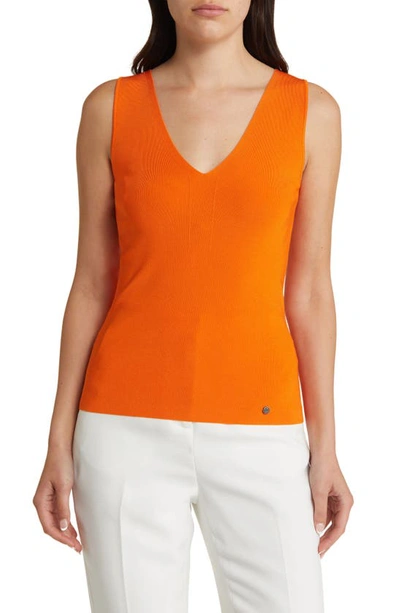 Ted Baker Womens Pl-orange Sarhaa V-neck Stretch-knit Top