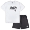 CONCEPTS SPORT CONCEPTS SPORT WHITE/CHARCOAL LAS VEGAS RAIDERS BIG & TALL T-SHIRT AND SHORTS SET