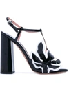 ROCHAS ROCHAS - LEAF PATCH HEELED SANDALS ,RO280440503312089190