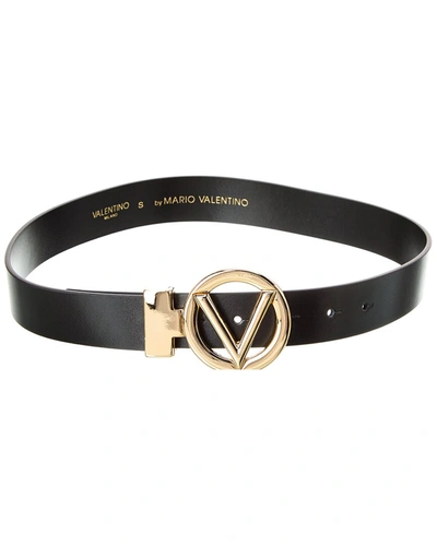 Valentino By Mario Valentino Adela Leather Belt In Black