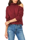 1.state Cold-shoulder Cuffed Turtleneck Sweater In Multi
