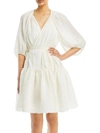 3.1 Phillip Lim Plisse Womens Boho Midi Wrap Dress In White