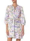 TART COLLECTIONS WOMENS FLORAL PRINT V-NECK TUNIC DRESS