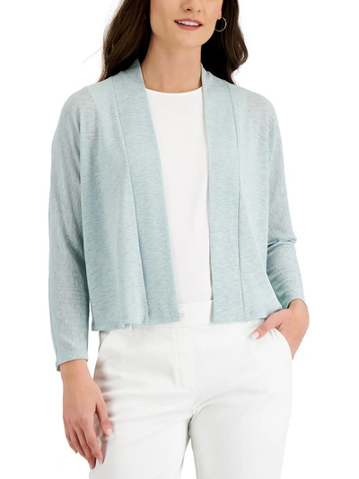 Kasper Womens Open Front Layering Cardigan Sweater In Multi