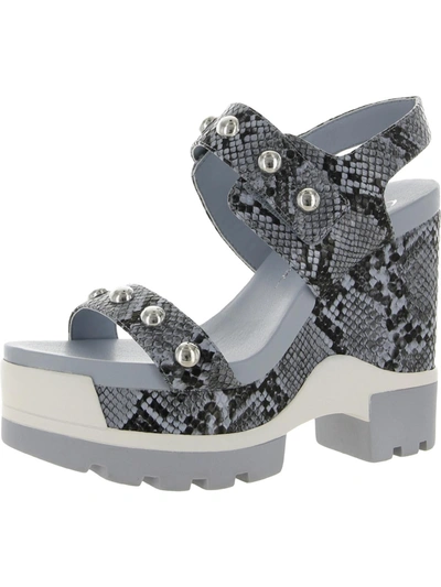 Jessica Simpson Baysie Womens Faux Leather Studded Platform Sandals In Multi
