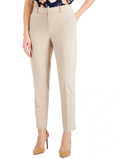 Tahari Asl Womens Ankle Solid Dress Pants In Beige