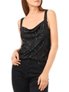 1.state Wide Strap Drape Neck Sequin Tank In Black