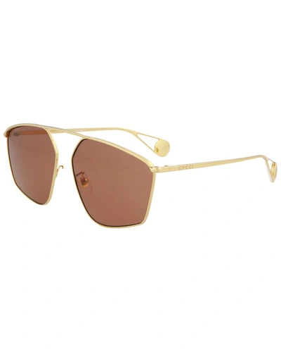 Gucci Women's Gg0437sa 60mm Sunglasses In Gold