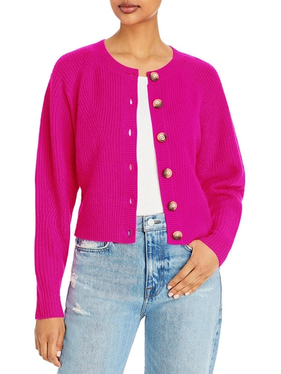 Aqua Womens Cashmere Button Front Cardigan Sweater In Pink