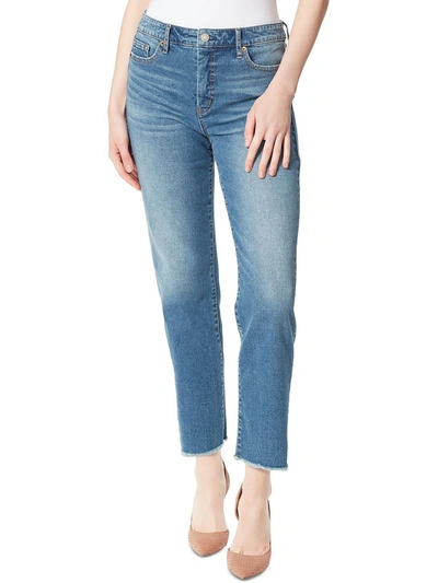 Jessica Simpson Spotlight Womens Slimming High Rise Straight Leg Jeans In Multi