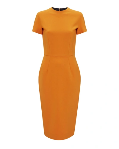 Victoria Beckham Dart Detail T-shirt Dress In Orange