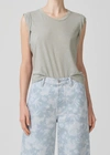 Citizen Of Humanity Kelsey Roll Sleeve Tee In Beige