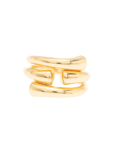 Federica Tosi 'new Tube' Gold-colored Ring In 18k Gold-plated Bronze Woman In Not Applicable