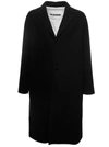 JIL SANDER 'SPORT' BLACK SINGLE-BREASTED COAT WITH TONAL BUTTONS IN WOOL MAN
