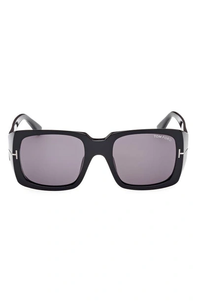 Tom Ford Ryder-02 W Ft1035-n 01a Rectangle Sunglasses In Shiny Black