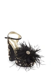 Azalea Wang Kiki Feather Embellished Platform Sandal In Black