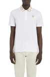 Versace Polo Shirt With Greek Pattern In White