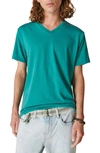 Lucky Brand V-neck Burnout T-shirt In Quetzal Gr