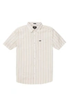 Volcom Boiler Stripe Short Sleeve Button-up Shirt In Cloud