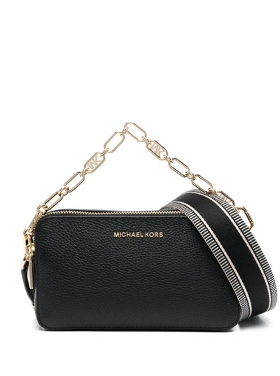 MICHAEL MICHAEL KORS BLACK JET SET CROSSBODY BAG WITH CHAIN IN LEATHER WOMAN