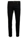 DOLCE & GABBANA BLACK SKINNY JEANS WITH LOGO PLAQUE AT THE BACK IN STRETCH COTTON DENIM MAN