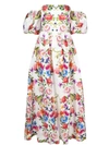 Borgo De Nor Juliet Floral Off-the-shoulder Cotton Maxi Dress In Multicolour