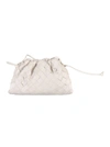 Bottega Veneta Small The Pouch Leather Clutch In Chalk/gold