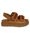 Ugg Goldenstar Heritage Braid Flat Sandals In Chestnut