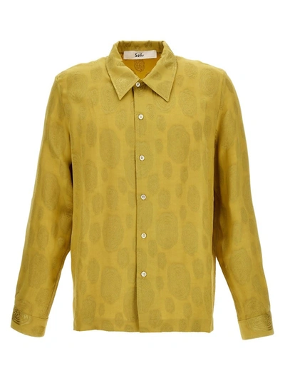 Séfr Floral-print Long-sleeve Shirt In Yellow