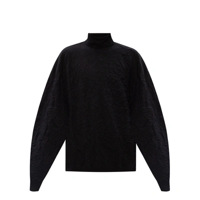 Balenciaga Oversize Turtleneck Sweater In Black