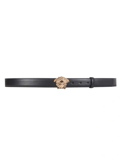 Versace Men's  Black Leather Belt