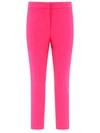 Alexander Mcqueen Leaf Crepe Cigarette Trousers In Fuchsia