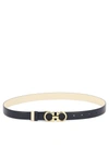 Ferragamo Reversible And Adjustable Gancini Belt In Blue
