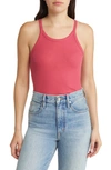 Madewell Brightside '90s Tank In Rosy Hibiscus