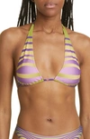 JEAN PAUL GAULTIER MORPHING STRIPE TRIANGLE BIKINI TOP