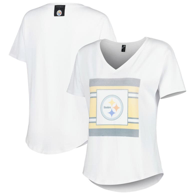 Kiya Tomlin White Pittsburgh Steelers Tri-blend V-neck T-shirt