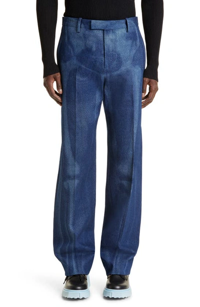 Off-white Runway Body Scan Tailored Denim Trousers In Blue